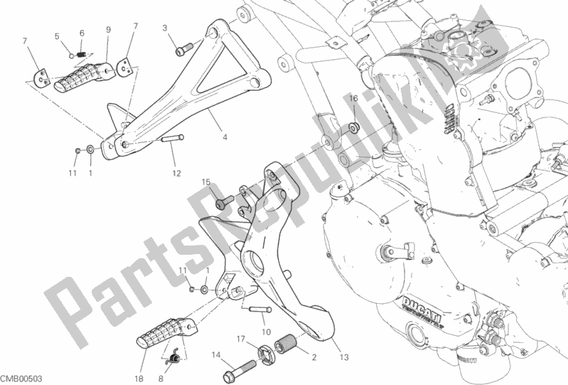 Todas as partes de Apoios Para Os Pés, Certo do Ducati Supersport S 937 2020